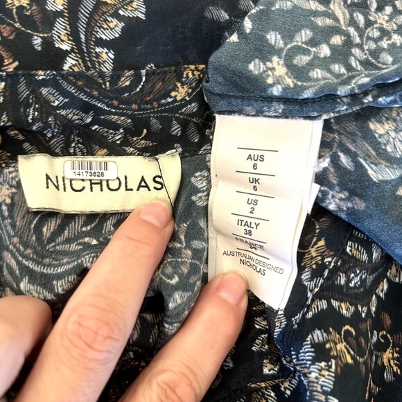 NICHOLAS Elsie Paisley Long Sleeve Ruffle Floral Mini Dress Size 2 ($475) - Picture 4 of 15